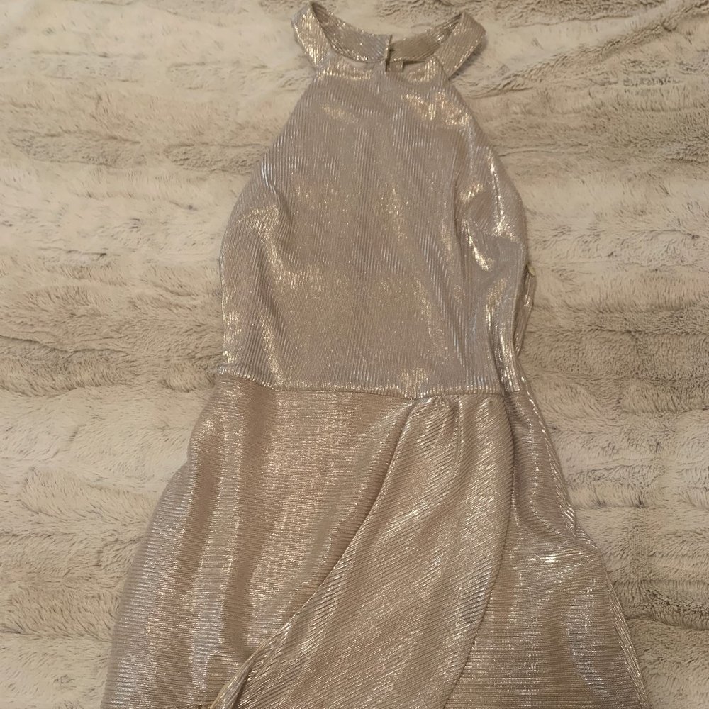 Gold shimmery halter top dress- SO CUTE ON